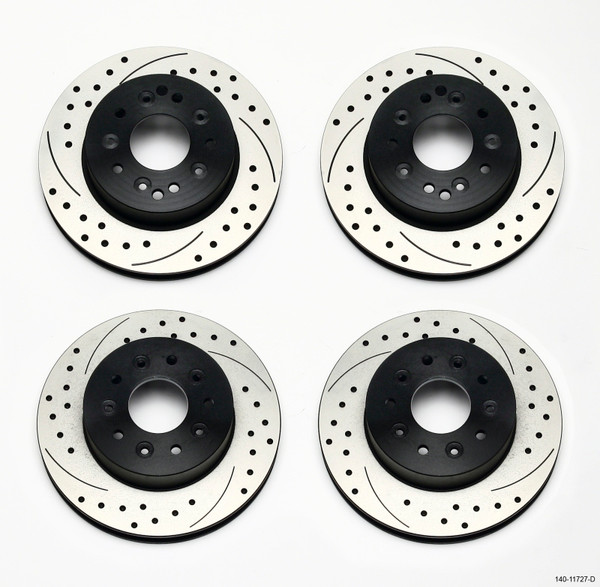Wilwood Rotor Kit Front/Rear-Drilled 65-82 Corvette C2/C3 (1Pc Rotors) - wil140-11727-D