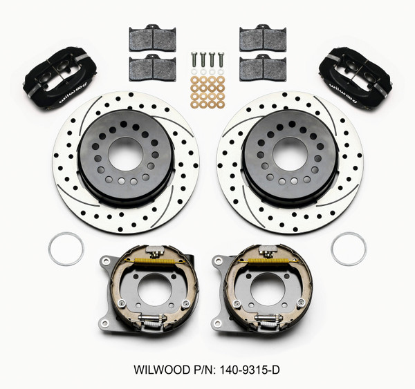 Wilwood Forged Dynalite P/S Park Brake Kit Drilled 12 Bolt 2.75in offset Staggered Shock - wil140-9315-D