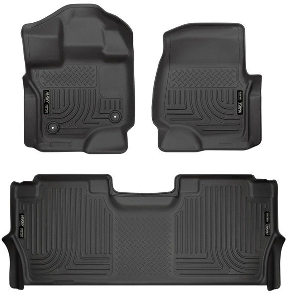 Husky Liners 21-24 Ford F-150 SuperCrew Weatherbeater Black Front & 2nd Seat Floor Liners - hsl94121