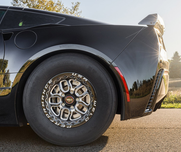 WELD Laguna Beadlock Drag Gloss Black Wheel with Milled Spokes 15x10 | 5x120.65 BC (5x4.75) | +50 Offset | 7.50 Backspacing - S907B0063P50
 for Camaro 1993-2002, Firebird 1993-2002, Corvette C6 Grand Sport / Z06 2005-2013, Corvette C7 Grand Sport / Z06 2014-2019