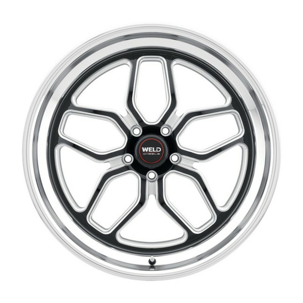 WELD Laguna Drag Gloss Black Wheel with Milled Spokes 18x10 | 5x115 BC | +30 Offset | 6.70 Backspacing - S15280071P30 for Challenger 2009-2023, Charger 2006-2010, Charger 2012-2023, Chrysler 300 2012-2023, Magnum 2005-2009, Charger & Challenger Hellcat Standard Body 2015-2023