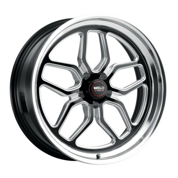 WELD Laguna Drag Gloss Black Wheel with Milled Spokes 18x10.5 | 5x120.65 BC (5x4.75) | +65 Offset | 8.30 Backspacing - S15280563P65 for Corvette C6 Base 2005-2013, Corvette C6 Z51 2005-2009, Corvette C7 Base 2014-2019, Corvette C7 Z51 Stingray 2014-2019
