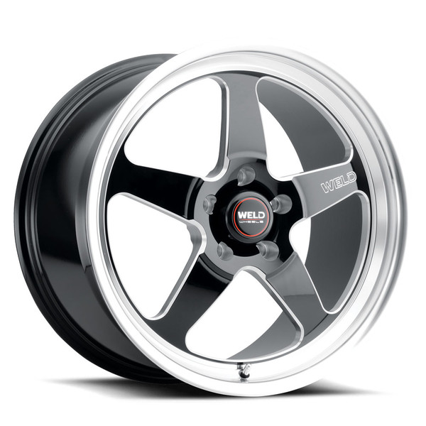 WELD Ventura 5 Street Gloss Black Wheel with Milled Spokes 18x8 | 5x114.3 BC (5x4.5) | +29 Offset | 5.625 Backspacing - S10488065P29 for Mustang FoxBody 1979-1993, 1994-2004 Ford Mustang GT / Cobra SVT / Mach 1 5.4L, 4.6L Supercharged, 4.6L GT, 3.8L