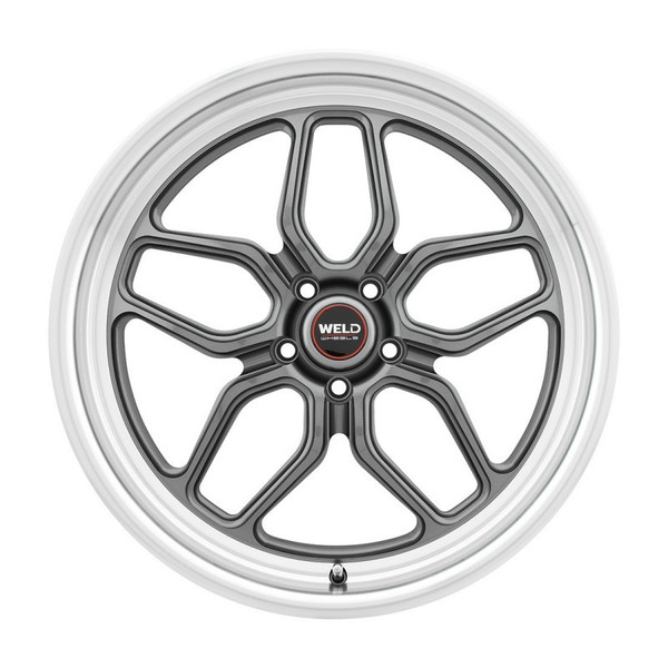 WELD Laguna Street Satin Gunmetal Wheel with Milled Spokes 20x10.5 | 5x115 BC | +20 Offset | 6.5 Backspacing - S10800590P20 for Challenger 2009-2023, Charger 2012-2023, Chrysler 300 2012-2023, Charger & Challenger Hellcat Standard Body 2015-2023