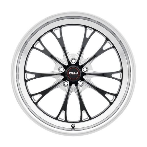 WELD Belmont Drag Gloss Black Wheel with Milled Spokes 18x5 | 5x120 BC | -8 Offset | 2.75 Backspacing - S1578C022N08 for 2020, 2021, 2022, 2023, 2024, 2025 Corvette C8
