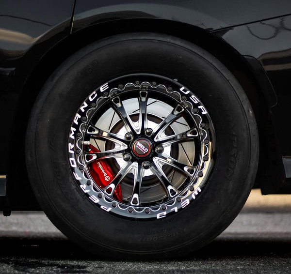 WELD Belmont Beadlock Drag Gloss Black Wheel with Milled Spokes 17x11 | 5x115 BC | +6 Offset | 6.25 Backspacing - S90871171P06 for Challenger Demon 2018-2019, Challenger Hellcat Widebody SCAT Pack / R/T 2018-2023, Challenger Hellcat Redeye Widebody 2019-2023, Dodge Charger Widebody Hellcat / Redeye / SCAT / R/T 2020-2023