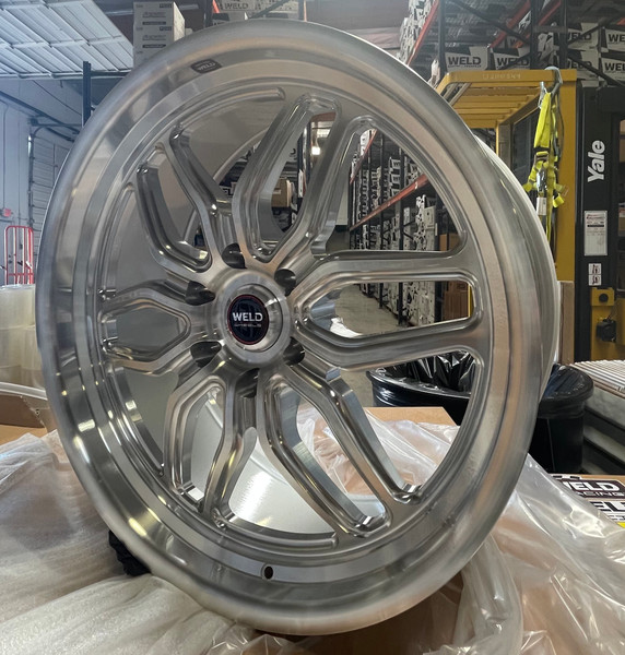 WELD Laguna 6 Street Gloss Silver Wheel with Machined Spokes 22x9.5 | 6x139.7 BC (6x5.5) | +25 Offset | 6.23 Backspacing - S11429584P25 for Chevrolet Silverado 1500 1999-2025, GMC Sierra 1500 1999-2025