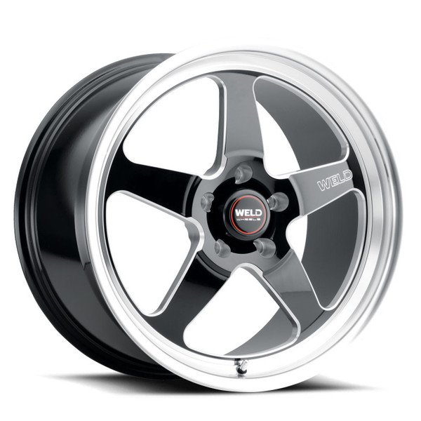 WELD Ventura 5 Street Gloss Black Wheel with Milled Spokes 20x9.5 | 5x4.75 BC (5x120.65) | +0 Offset | 5.25 Backspacing - S10409563525 for 1960s / 1970s GM Fitment (Camaro, Chevelle, Firebird)