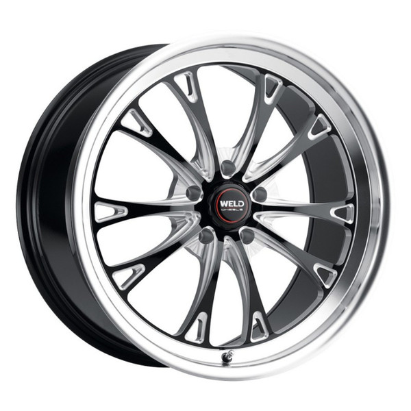 WELD Belmont Street Gloss Black Wheel with Milled Spokes 20x9.5 | 5x127 BC (5x5) | +0 Offset | 5.25 Backspacing - S11309573525 for Chevrolet Silverado C1500 2WD 1988-1999, Chevy C10 1967-1987