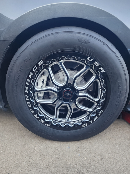 WELD Laguna Beadlock Drag Gloss Black Wheel with Milled Spokes 18x10 | 5x114.3 BC (5x4.5) | +45 Offset | 7.27 Backspacing - S90780067P45 for Shelby GT500 2007-2014, Mustang S197 V6 / GT 2005-2014, Mustang S550 GT / V6 / EcoBoost 2015-2023, Supra MK4 1993-2002, S650 Mustang GT / EcoBoost 2024+