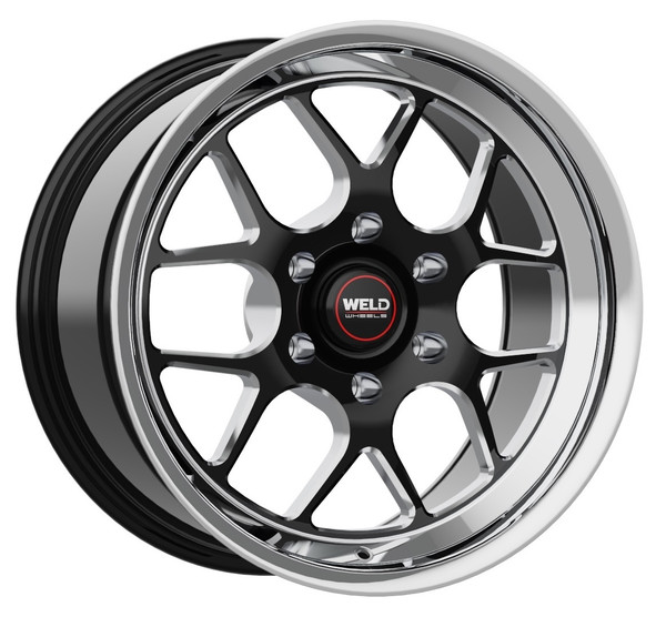 WELD Solana Drag Gloss Black Wheel with Milled Spokes 17x7 | 6x139.7 BC (6x5.5) | +0 Offset | 4.00 Backspacing - S16077084P00 for 1999, 2000, 2001, 2002, 2003, 2004, 2005, 2006, 2007, 2008, 2009, 2010, 2011, 2012, 2013, 2014, 2015, 2016, 2017, 2018, 2019, 2020, 2021, 2022, 2023, 2024 Chevrolet Silverado 1500, GMC Sierra 1500.