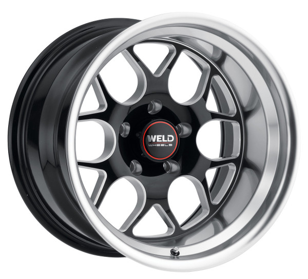 WELD Solana Street Gloss Black Wheel with Milled Spokes 22x12 | 5x127 BC (5x5) | -57 Offset | 4.25 Backspacing - S11022073425 for Chevrolet Silverado C1500 2WD 1988-1999, Chevy C10 1967-1987