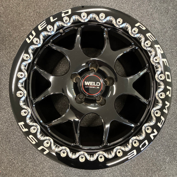 Weld Racing Solana Beadlock Drag GT-R R35 Full Gloss Black Wheel 18x10 | 5x114.3 BC (5x4.5) | +0 Offset | 5.50 Backspacing - fits Ford Mustang 1965-2026, Ford Shelby GT350 2015-2020, Ford Shelby GT500 2007-2022, Ford Explorer ST 2020-2026, Toyota Tacoma 1995-2004, and 16 more