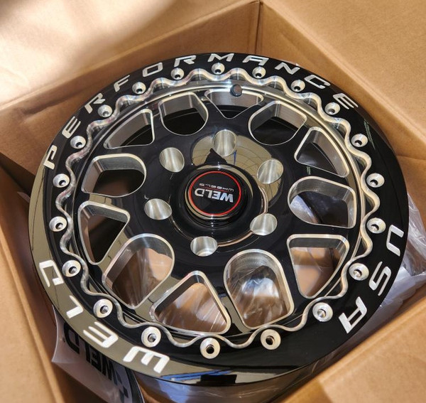 Weld Racing Silverado Sierra Solana Beadlock Drag Gloss Black Wheel 15x10 | 6x139.7 BC (6x5.5) | +38 Offset | 6.99 Backspacing - fits Chevrolet Silverado 1500 1999-2026, GMC Sierra 1500 1999-2026, Chevrolet Tahoe 1992-2026, Chevrolet Suburban 1992-2026, GMC Yukon 1992-2026, and 25 more