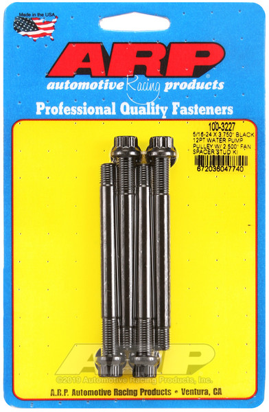 Shop for the best deals on ARP 5/16-24 x 3.75-inch Black Water Pump Pulley with 2.5-inch Fan Spacer Stud Kit from JustBoltOns.com. Great customer service, in-stock inventory and financing options available