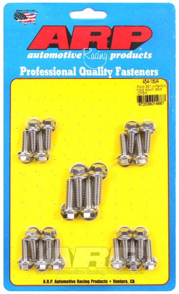 ARP Oil Pan Stud/Bolt Kit | Ford 351 Windsor with Factory Hold Down Rails | 454-1804