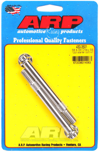 Shop for the best deals on ARP SB and BB Chevy 3/8 Inch 12 Point Stainless Steel Pro Stock and Hi-Torque Starter Bolt Kit - 430-3501 from JustBoltOns.com. Great customer service, in-stock inventory and financing options available