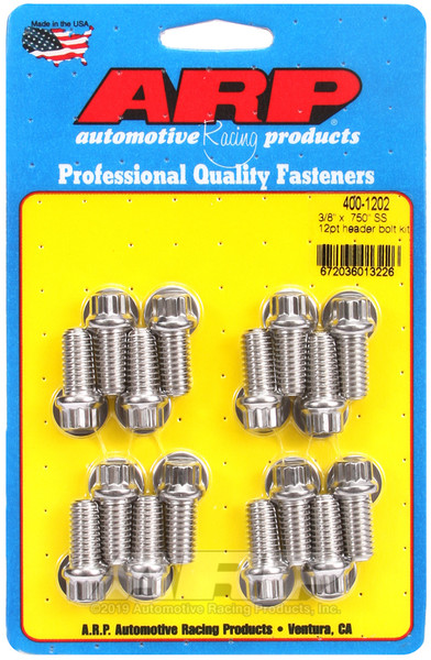 ARP Bolt, Stainless Steel | 3/8 Inch by 0.750 Inch Header Part Number ARP400-1202 | 400-1202