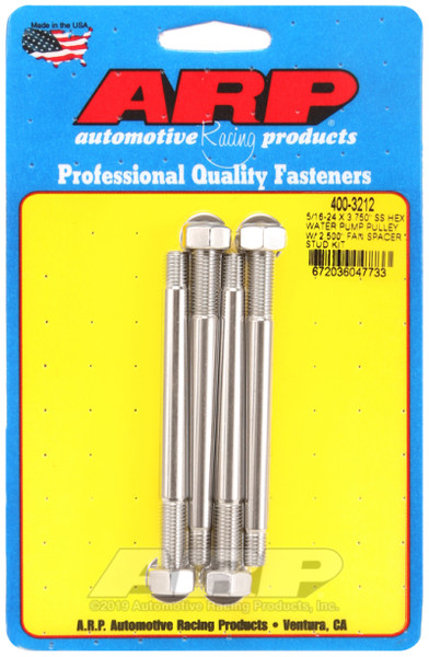 Shop for the best deals on ARP 5/16-24 x 3.75 Inch Stainless Steel Hex Water Pump Pulley with 2.5 Inch Fan Spacer Stud Kit from JustBoltOns.com. Great customer service, in-stock inventory and financing options available