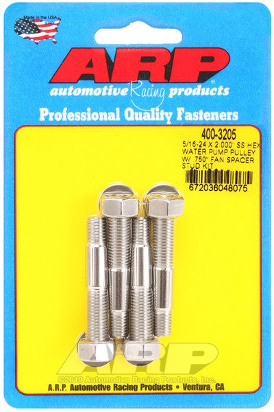 Shop for the best deals on ARP 5/16-24 x 2-Inch Stainless Steel Hex Water Pump Pulley with .750-Inch Fan Spacer Stud Kit from JustBoltOns.com. Great customer service, in-stock inventory and financing options available