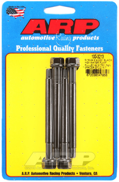 Shop for the best deals on ARP 5/16-24 x 4.000 Black Hex Water Pump Pulley with 2.750-inch Fan Spacer Stud Kit from JustBoltOns.com. Great customer service, in-stock inventory and financing options available