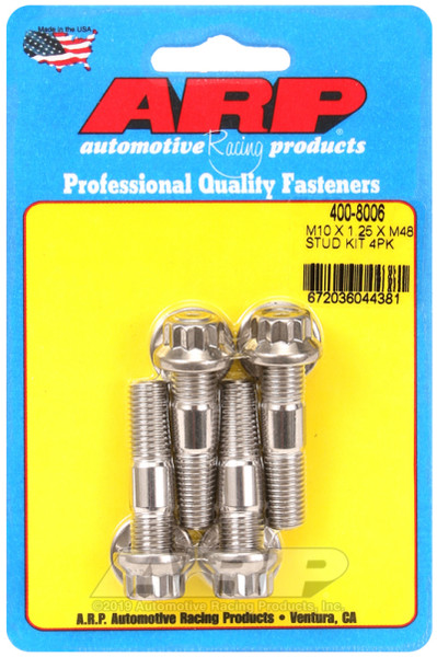 ARP Stud | M10 x 1.25 x 48mm Broached - 4 Pieces | 400-8006