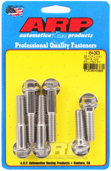 ARP Bellhousing Bolt Kit, Stainless Steel | Small Block Ford Manual Transmission - Polished | 454-0903