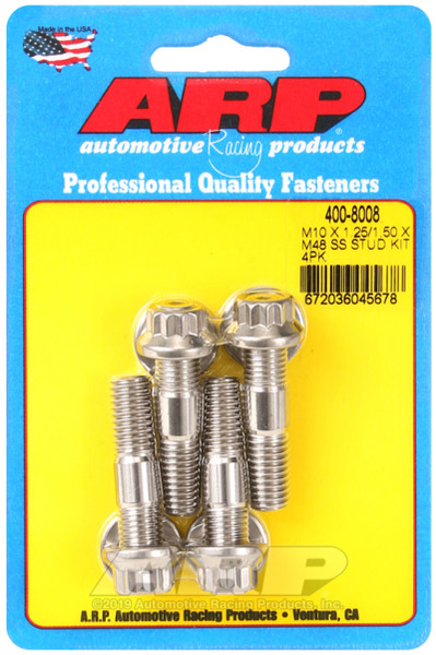 ARP M10 x 1.25/1.50 x 48mm Broached Stud Kit (4 Pieces) - High-Performance Automotive Fasteners
