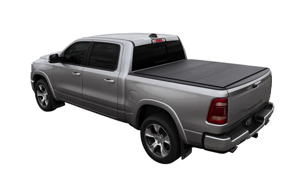 Shop Access LOMAX tri-fold hard tonneau cover for 2019–2026 Ram 1500 with 6'4" bed without RamBox. Low-profile aluminum cover. In stock and ready to ship.