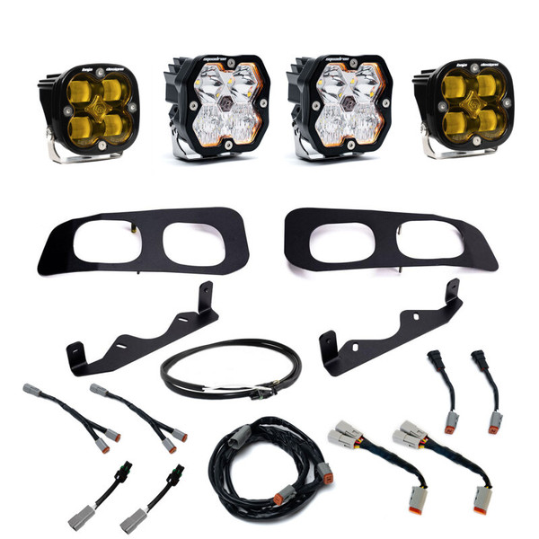 Baja Designs 2023+ Ford Super Duty Squadron Sport Fog Pocket Kit Amber product photo