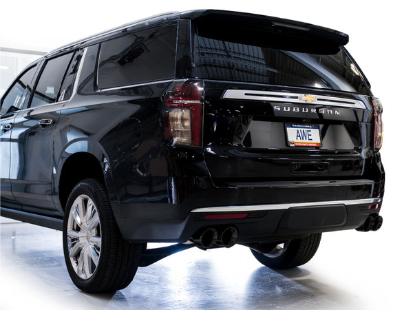 AWE Tuning 2021-2026 Chevy Suburban | GM Yukon XL 6.2L 0FG Edition Cat Back Exhaust | Quad Diamond Black Tips | 3015-43221