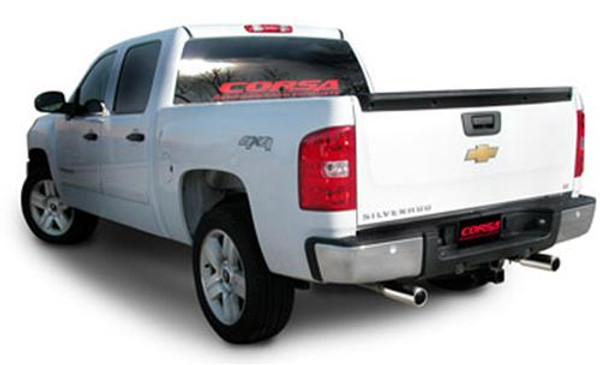 Corsa 24902 Sport Polished Single 4.0" Single Side Cat-Back for 2009-2013 Chevy Silverado 1500 Regular Cab-Long Bed 4.8L V8
