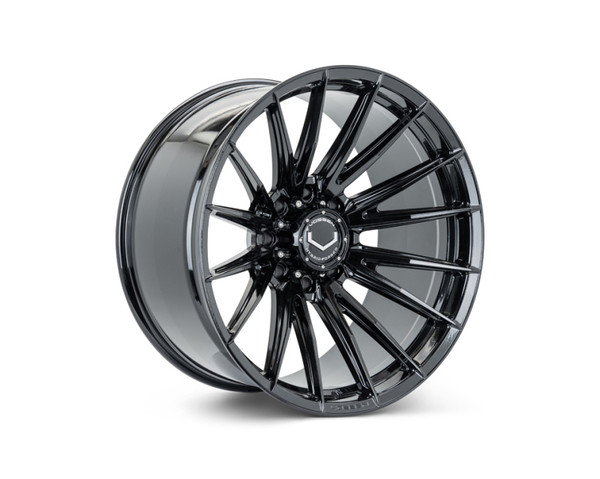 Vossen HFX-2 Gloss Black Wheel 24x10 | 8x180 BC | ET15 (HFX2-4Z47-GB) front face view - fits Chevrolet Silverado 2500HD 2011-2026, GMC Sierra 2500HD 2011-2026, Chevrolet Silverado 3500HD SRW 2011-2026, GMC Sierra 3500HD SRW 2011-2026