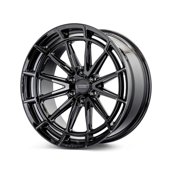 Vossen HFX-5 Gloss Black Wheel 20x9 | 8x180 BC | ET0 (HFX5-0Z01-GB) front face view - fits Chevrolet Silverado 2500HD 2011-2026, GMC Sierra 2500HD 2011-2026, Chevrolet Silverado 3500HD SRW 2011-2026, GMC Sierra 3500HD SRW 2011-2026