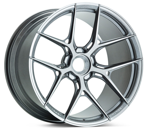 Vossen Forged S21-01 Brushed Light Smoke Wheel 22x11.5 | 5x132 BC | ET24 (S21-01-2M505) front face view - fits