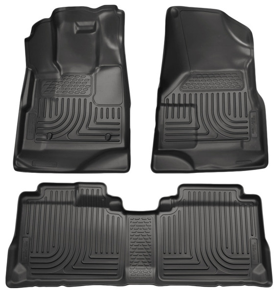 Husky Liners WeatherBeater Combo Floor Liners (One Piece for 2nd Row Seating), Black for 2010-2016 Cadillac SRX - Part #98141