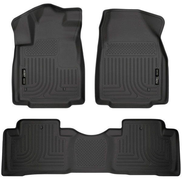 Husky Liners WeatherBeater Combo Floor Liners (One Piece for 2nd Row), Black for 2009-2015 Honda Pilot - Part #98421