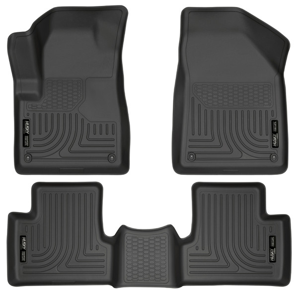 Husky Liners WeatherBeater Front and 2nd Row Seating Floor Liners, Black for 2014-2015 Jeep Cherokee - Part #99031