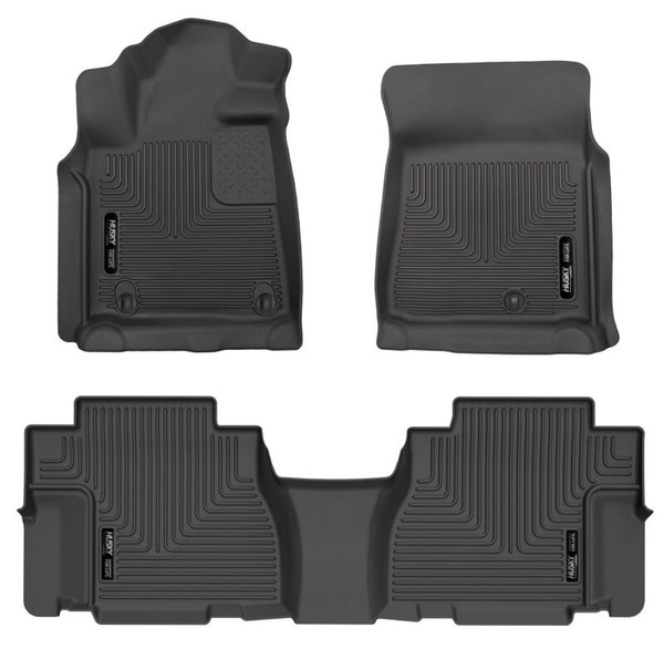 Husky Liners WeatherBeater Front & 2nd Row Seating Floor Liners, Black for 2008-2011 Toyota Sequoia - Part #95131