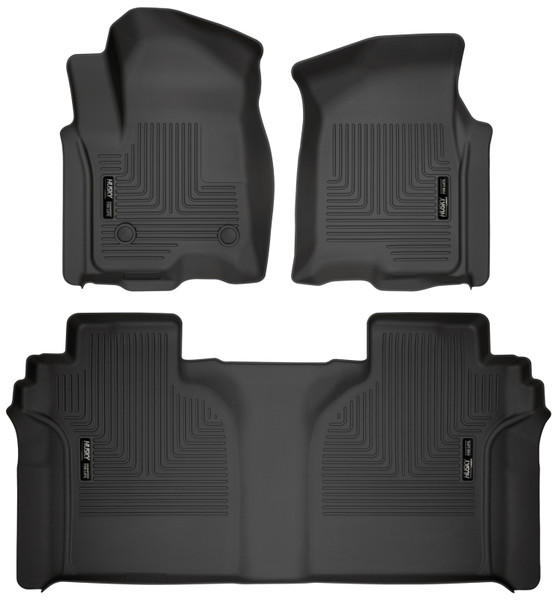 Husky Liners WeatherBeater Front & 2nd Row Seating Floor Liners, Black for 2019-2026 Chevrolet Silverado 1500 Crew Cab - Part #94021