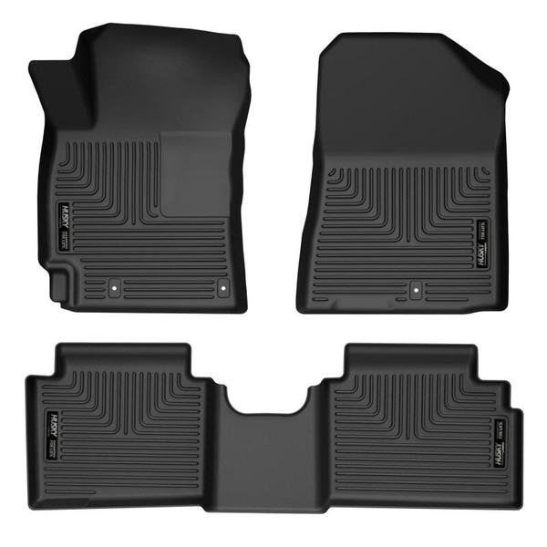 Husky Liners WeatherBeater Front & 2nd Row Seating Floor Liners, Black for 2019-2024 Kia Forte - Part #95261
