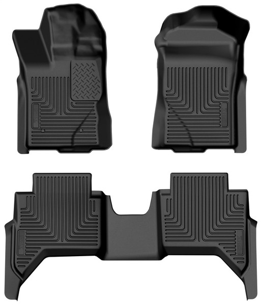 Husky Liners WeatherBeater Front & 2nd Row Seating Floor Liners, Black for 2024-2026 Ford Ranger CC/SuperCrew - Part #94171