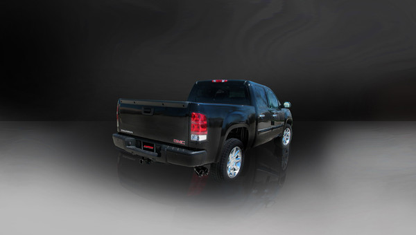 Corsa 14925BLK Sport Black Twin 4.0" Single Side Cat-Back for 2010-2013 Chevy Silverado 1500 Extended Cab-Standard Bed 4.8L V8