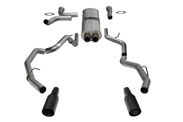 Corsa 2025-2026 Ram 1500 RHO Crew Cab 3.0L Twin Turbo Cat-Back Exhaust (Twin Black PVD Tips) - 21389BPC