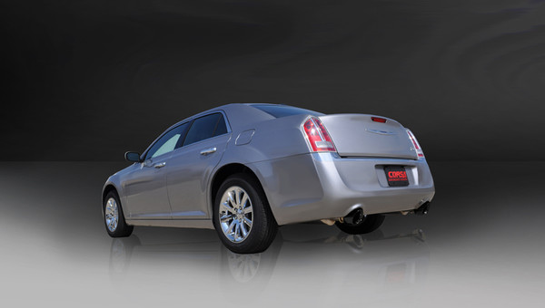 Corsa 14439BLK Xtreme Black Single 3.5" Dual Rear Cat-Back for 2005-2010 Chrysler 300 No Towing Hitch 5.7L V8