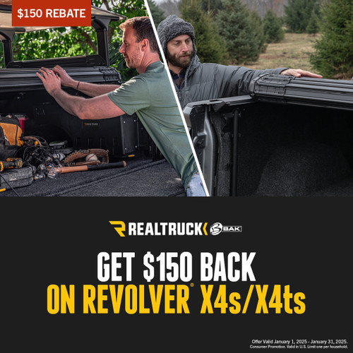 Save Big This January: $150 Mail-In Rebate on BAK Revolver X4s and X4ts Tonneau Covers!