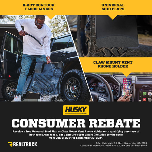 HOT DEAL: Free Mud Flaps or Phone Holder with Husky Liners X-act Contour® Floor Liners, Ends (9/30/24) HOT DEAL: Free Mud Flaps or Phone Holder with Husky Liners X-act Contour® Floor Liners, Ends (9/30/24)