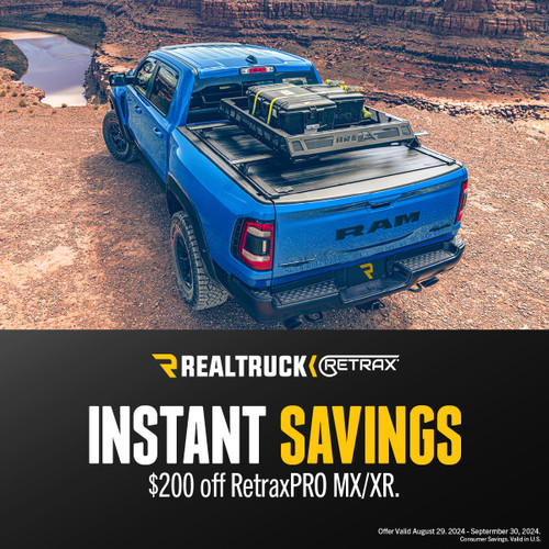 Save $200 on Retrax PRO XR / PRO MX Tonneau Covers—No Coupon Code Needed! Ends 9/30/24! Save $200 on Retrax PRO XR / PRO MX Tonneau Covers—No Coupon Code Needed! Ends 9/30/24!