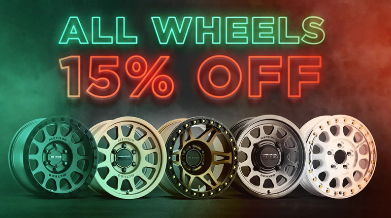 Black Friday | Cyber Monday 2023: Save 15% on All Method Race Wheels at JustBoltOns.com until 12/18/2023! Black Friday | Cyber Monday 2023: Save 15% on All Method Race Wheels at JustBoltOns.com until 12/18/2023!