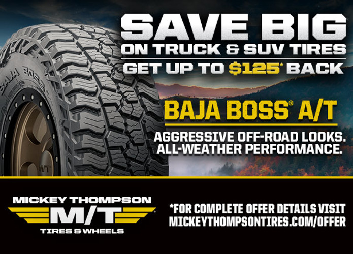 Mickey Thompson Fall 2024 Rebate ($100-$125): Save on Baja Tires at Just Bolt-On Performance Parts!